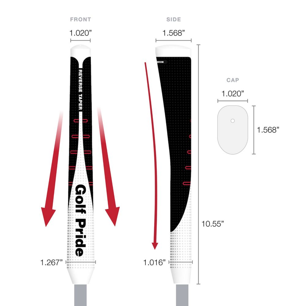 Golf Pride Reverse Taper Putter Grip -Pistol