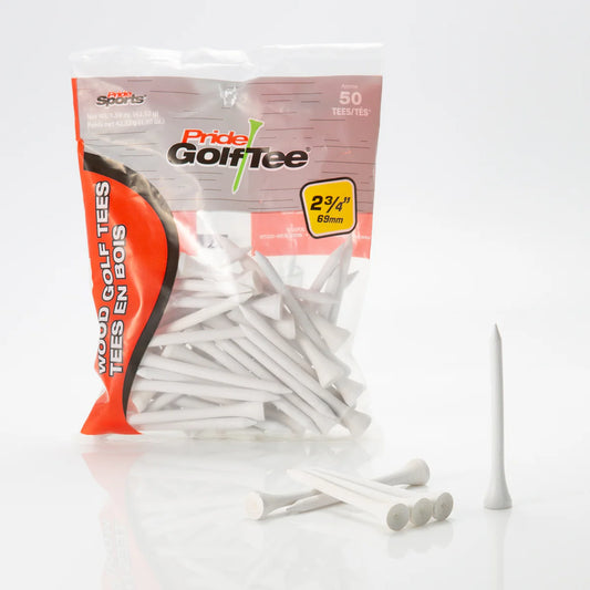 Pride Golf Tees 2.75" (White, Wood, 100 Ct.)