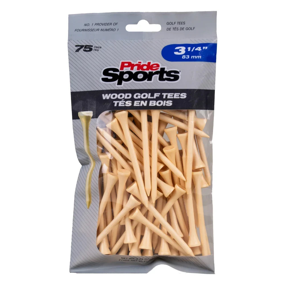 Pride Wood Natural Golf Tees