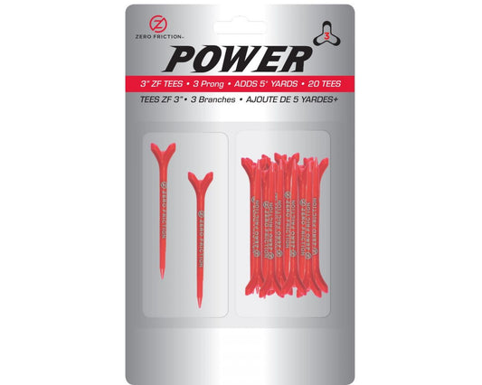 Zero Friction Power3 Tees (Red, 3")